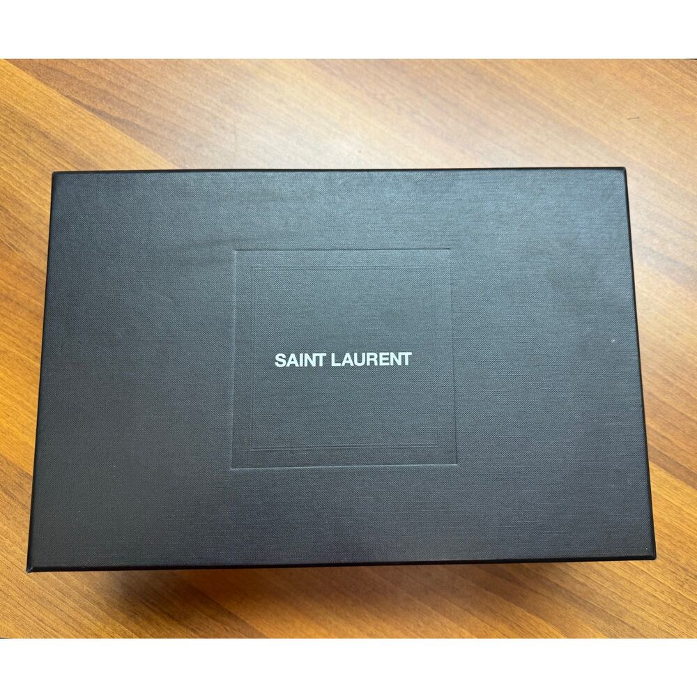Saint Laurent Metallic Striped Monogram Chain Wallet in Red/Black - Picture 3 of 16